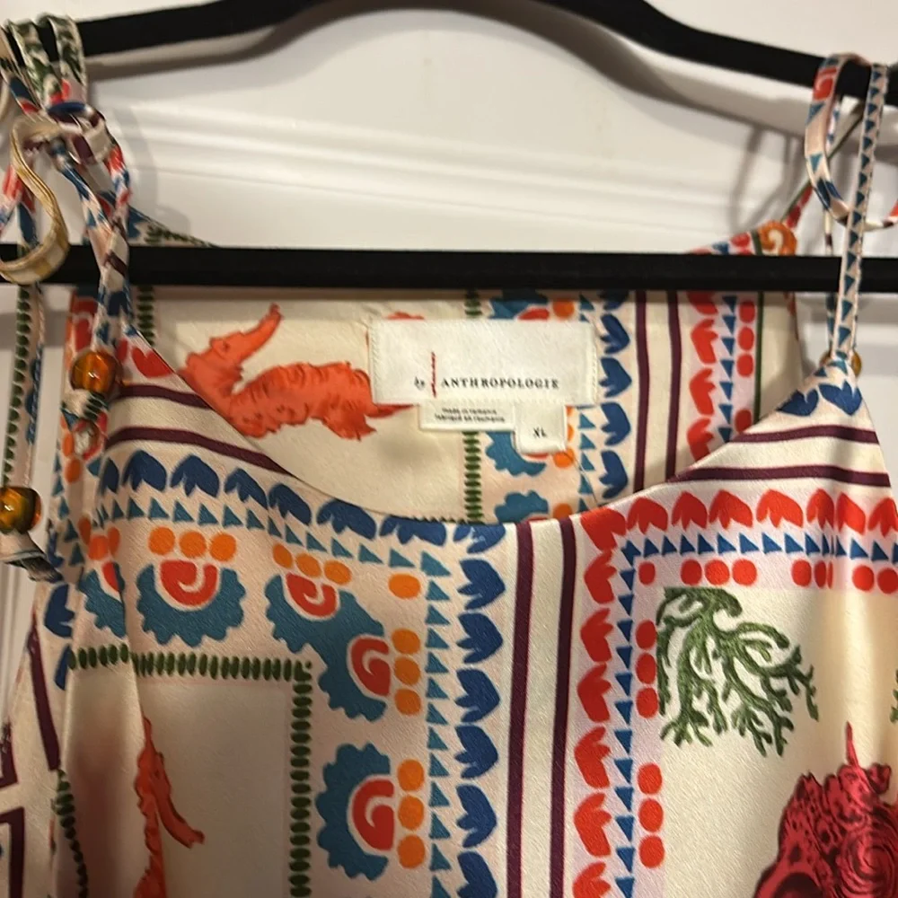 Anthropologie Nautical Print Midi Dress - Red, Blue, Cream - Picture 4 of 5